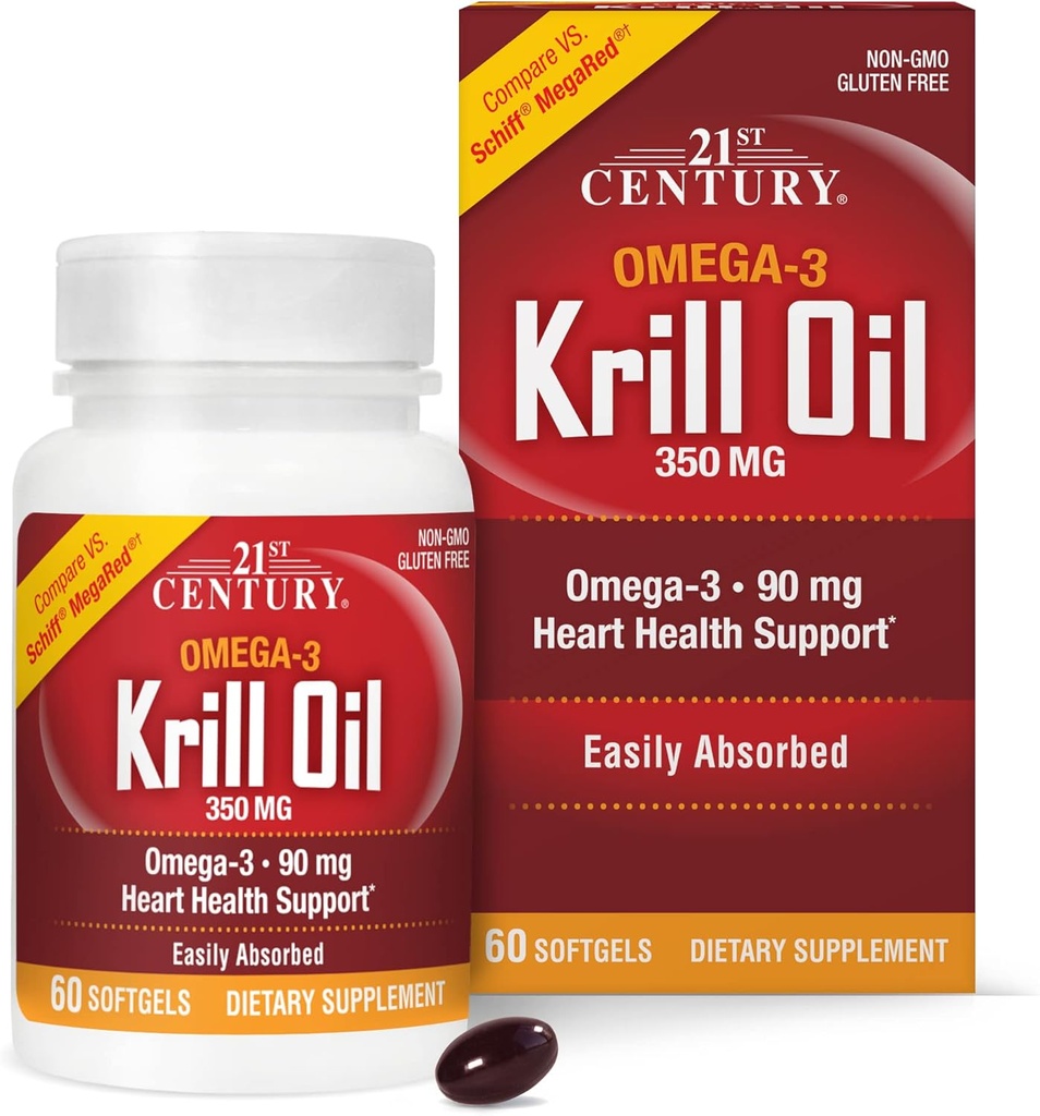 Huile de krill du 21e siècle 300 mg de softgels, 60 Nombre