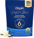 Orgaine Bio Vegan Perfect Blend Protéines Poudre, 20g Protéines végétales propres, 6 ingrédients, <1g Sucre, sans gluten, non-OGM; Pas d'arôme artificiel, extrait de Stevia, ingrédients laitiers ou de soja- Vanille