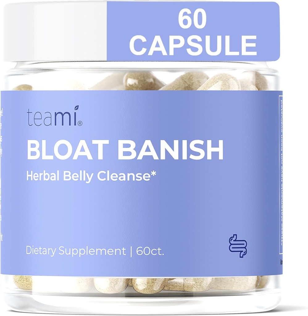 Teami Bloat Banish Fast Gas and Bloating Relief for Women - Débloat pilules pour soutenir la digestion, assurer la régularité et le soulagement de la constipation - Natural Herbal Belly Cleanse avec enzymes digestives