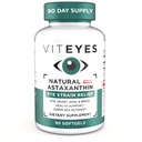 Astaxanthine naturelle Vityeyes, soulagement des yeux fatigués et de la souche oculaire, provenant d'algues, hydratation de la peau, santé du coeur et du cerveau, 4 à 8 mg d'astaxanthine naturelle, 90 softgels