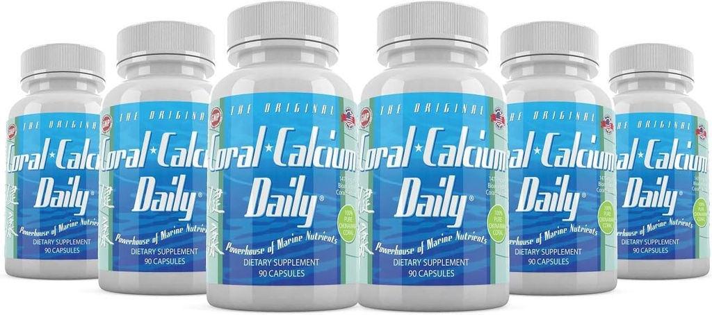 Daily Health - Pure Okinawa Coral Calcium - Marine-Grade Supplement with 72 Trace Minerals - 1475mg, 540 Vegetable Capsules (6 Month Supply)