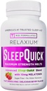 Relaxium Sleep Quick Maximum Strength Melts, aide au sommeil rapide avec 10 mg de mélatonine, supplément alimentaire sans médicament, végétalien, sans gluten, fabriqué aux États-Unis, 100 portions, goût de baie
