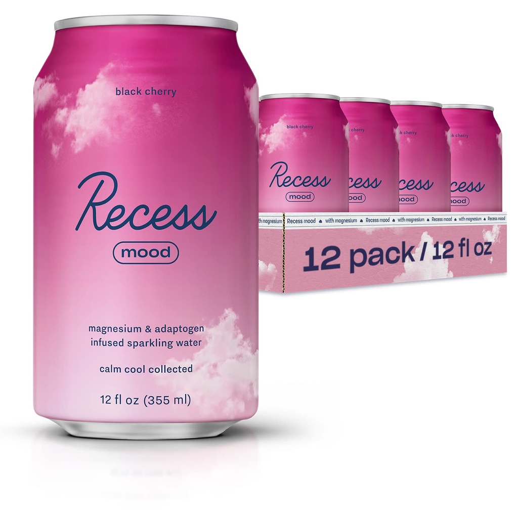 Magnésium et boisson adaptogène, Boissons de relaxation, 12 onces (Cerisier noir, 12 paquets)