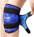 NEWGO Ice Pack for Knee Injuries Reutilisable, Knee Ice Pack Wrap around entier Knee for Remplacement Chirurgie Recovery, Gel Cold Pack Wrap for Meniscus Tear, ACL, Swelling Pain Relief - Bleu