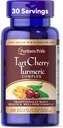 Puritan's Pride Tart Cherry Turmeric Complex, complément alimentaire pour la santé antioxydante, 60 capsules à libération rapide