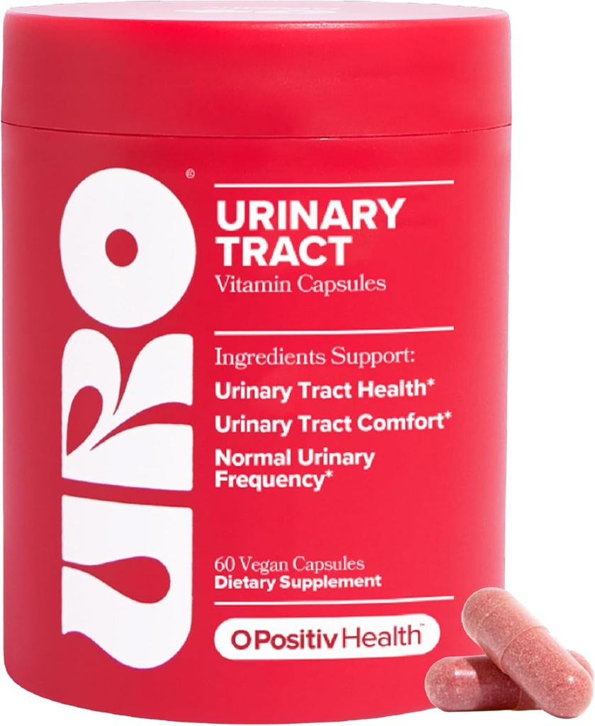O Positiv URO Urinary Tract Supplément santé pour les femmes, 60 Compte (paquet de 1) - Vitamines de soutien urinaire avec extrait complet de canneberge de Pacran, D-mannose et vitamine C - végétalien et sans gluten