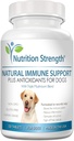 Soutien immunitaire pour chiens plus antioxydants, Reishi, Shiitake, Maitake, Turkey Tail Champignons pour chiens, avec Coenzyme Q10, Sélénium, Vitamine A, 120 comprimés à croquer