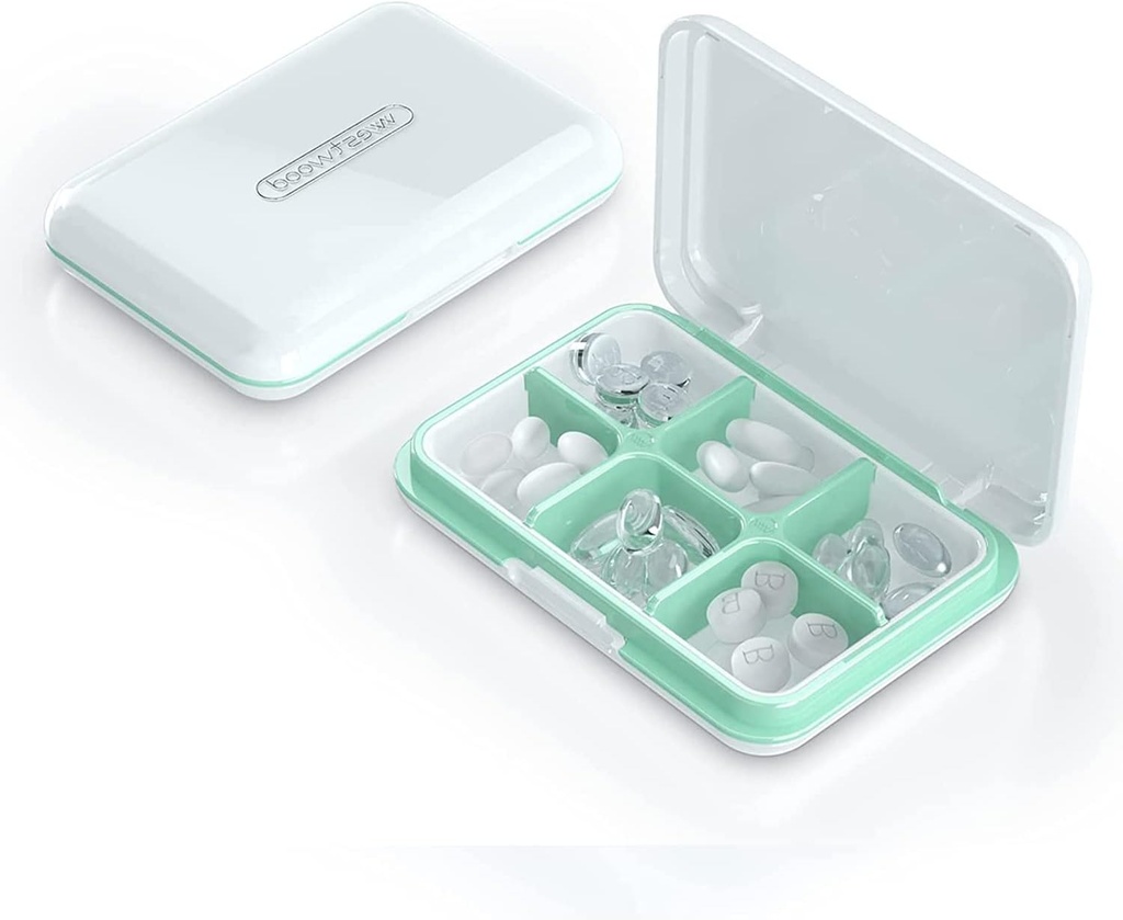 Organisateur quotidien de pilules, boîte à pilules pour la purse - Cas de pilules de voyage Dtouayz, supplément de vitamine et distributeur de médicaments Imperméable 6 Porte-médicaments du compartiment, grand contenant hebdomadaire de pilules
