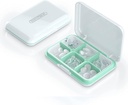 Organisateur quotidien de pilules, boîte à pilules pour la purse - Cas de pilules de voyage Dtouayz, supplément de vitamine et distributeur de médicaments Imperméable 6 Porte-médicaments du compartiment, grand contenant hebdomadaire de pilules