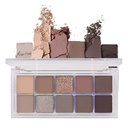 BINGBRUSH 10 Couleurs Palette à paupières gris brun foncé, High Pigmented Matte Shimmer Eyeshadow, Natural Neutre Shiny Eyeshadow Palette de maquillage ultime, Ensemble de palettes de maquillage vibrant