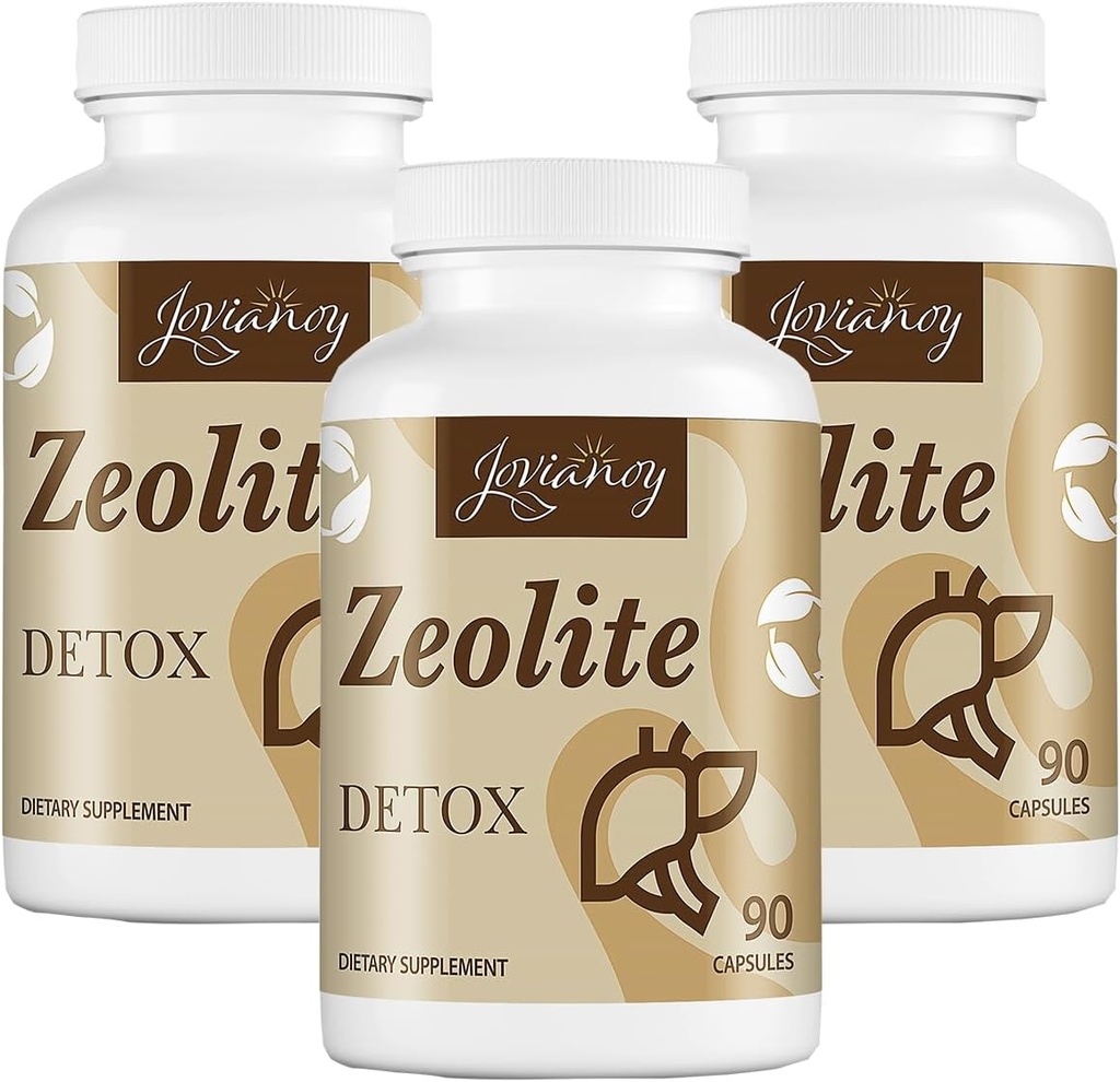 Gélules de désintoxication zéolite, Charbon actif biologique, Argile de bentonite, 1-2 μm Clinoptilolite, Absorption maximale, Nettoyez le corps complet du foie de Gut pour les femmes Hommes, 270 Capsules
