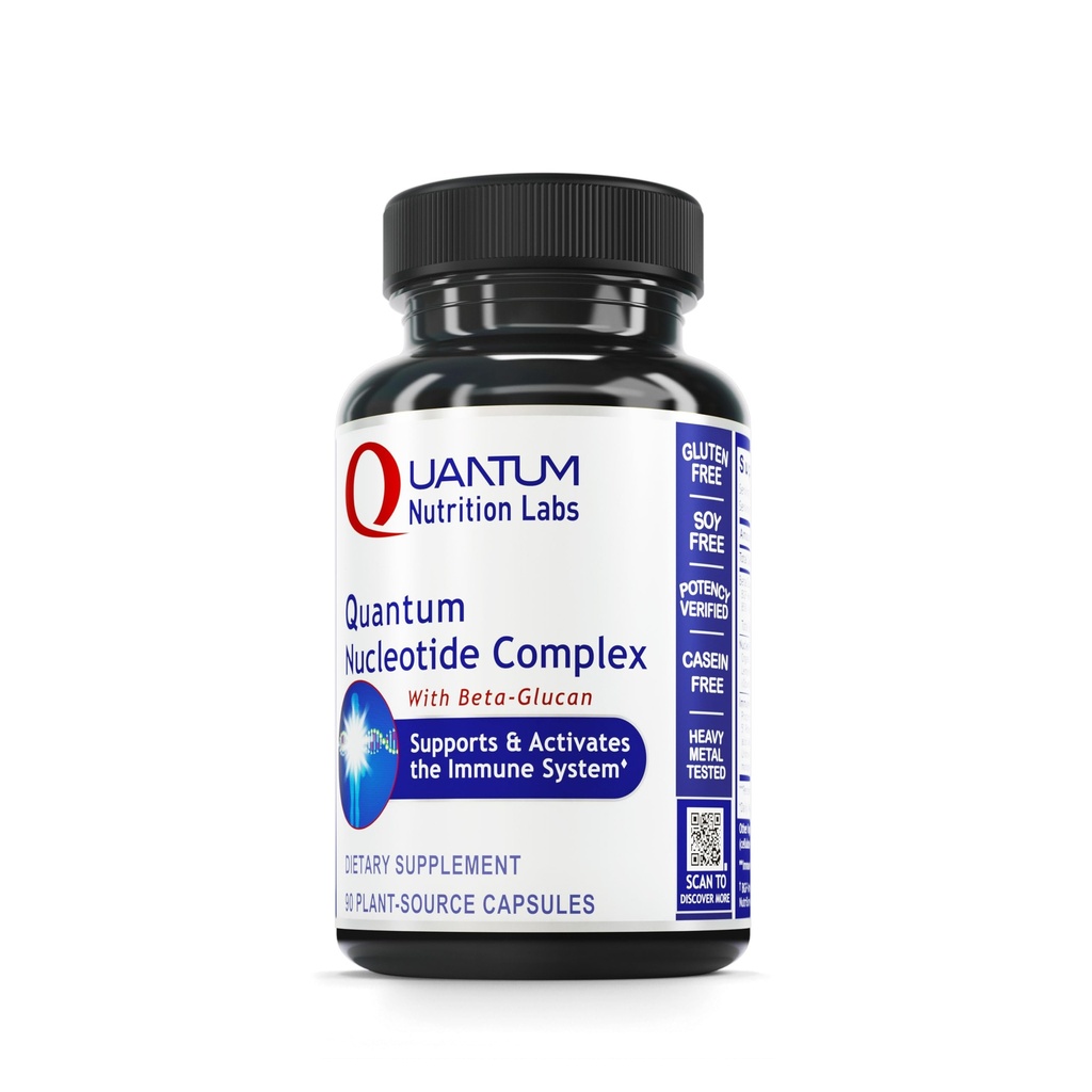 Quantum Nutrition Labs Quantum Nucleotide Complex - Beta Glucan Supplément de soutien immunitaire avec les nucléotides de levure et Reishi, 400 mg 1,3 Beta-Glucan par portion - 90 Capsules végétariennes