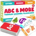 ABC Learning Flash Cards for Toddlers 2-4 Years old - 60 Flashcards Toy for Kids Ages 1-3-5 by Quokka - Alphabet Numbers Couleurs Lettres Animaux Apprendre Activités - Premiers mots Jeu éducatif