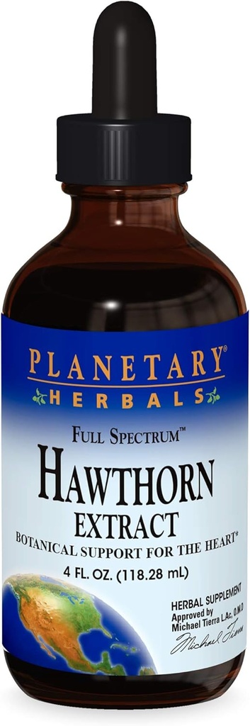 Herbals Planétaires Full Spectrum Hawthorn Liquid Extract Supplement, 4 Fluid Ounce