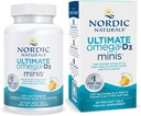 Nordic Naturals Ultimate Omega Mini D3, Saveur de citron - 60 Mini Gels Soft - 1120 mg Omega-3 + 1000 UI Vitamine D3 - EPA & DHA - Promotion de la santé cérébrale et cardiaque - 30 portions