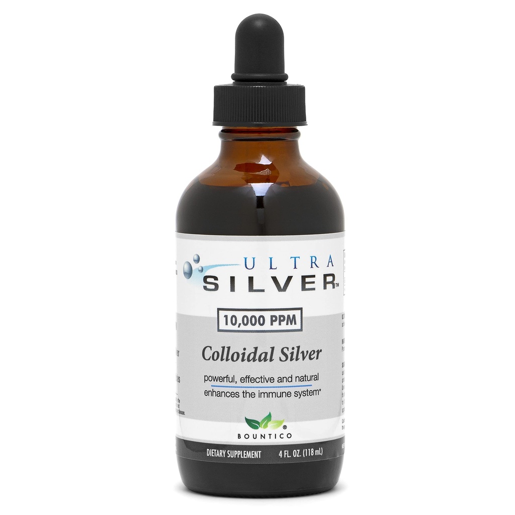 Ultra Silver® Colloidal Silver, 10 000 PPM, 4 Oz (118mL) Exclusivité Complément minéral – avec goutteau