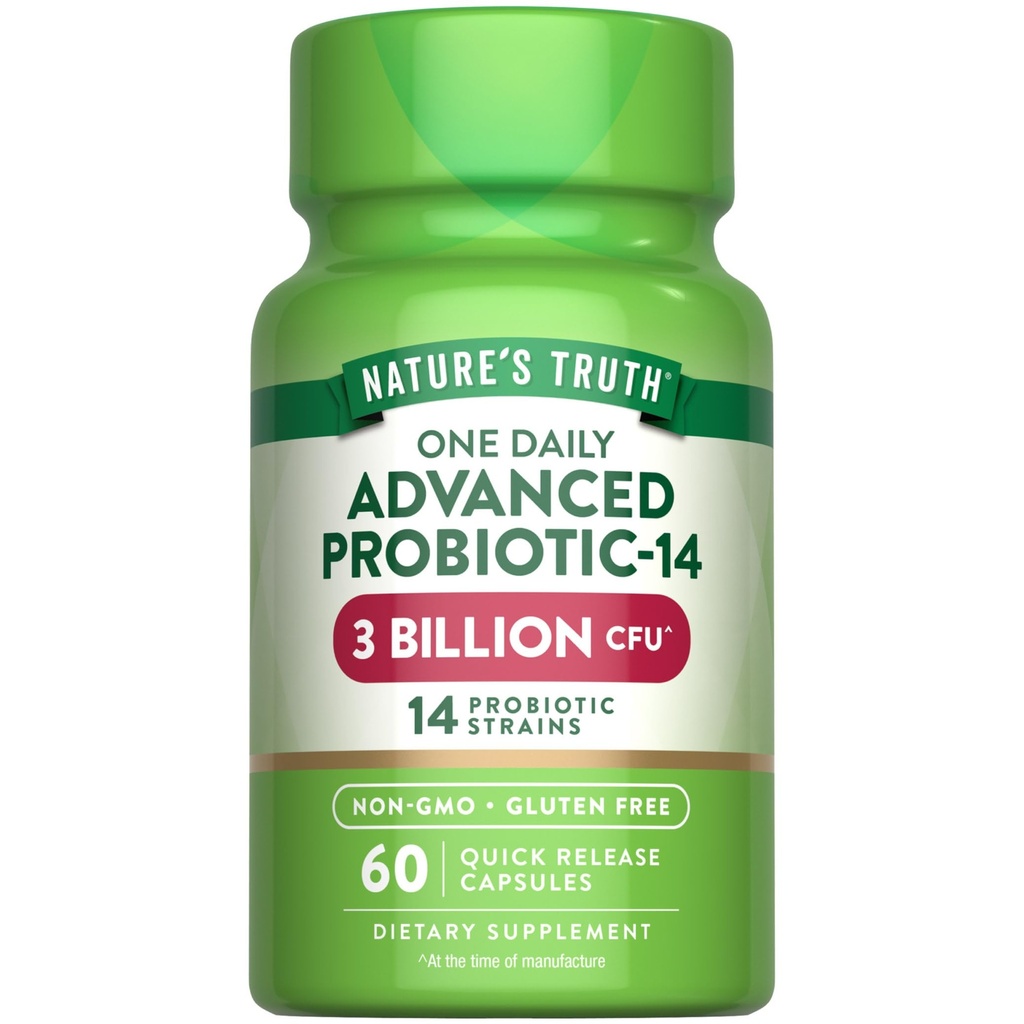 La vérité de la nature Probiotiques Capsules de 3 milliards de CFU-60 Comte de 14 souches pour les hommes et les femmes