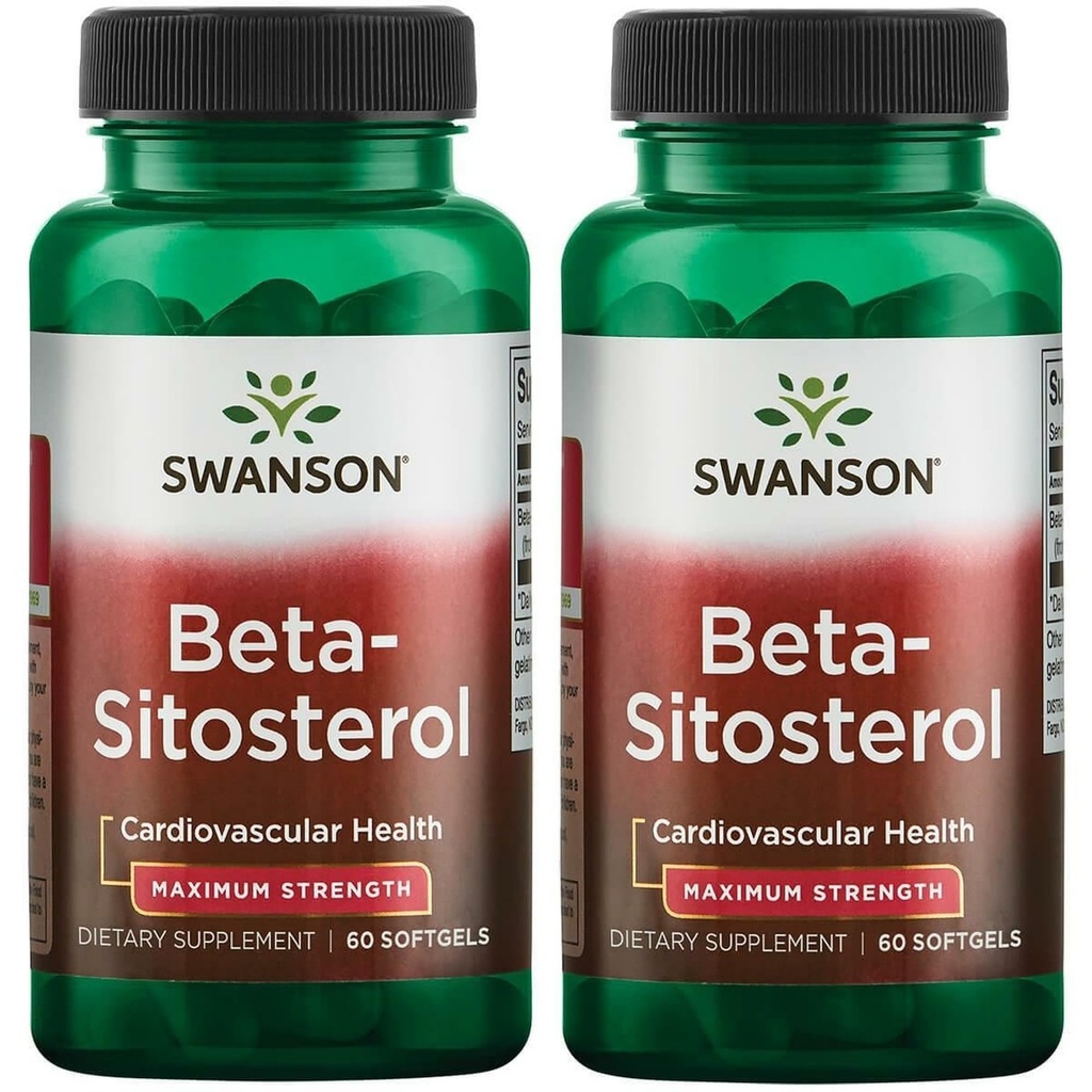 Swanson Beta Sitostérol - Formule stérol végétale - (60 gélules, 160 mg chacune) (2 boîtes)