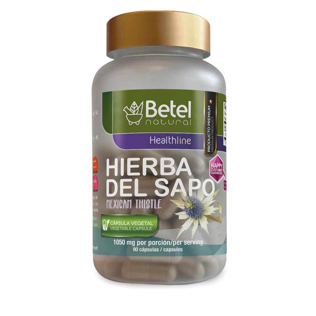 Betel Natural Premium Hierba del Sapo (Thistle mexicain) Capsules Detox santé comme grand-mère utilisée - 90 capsules