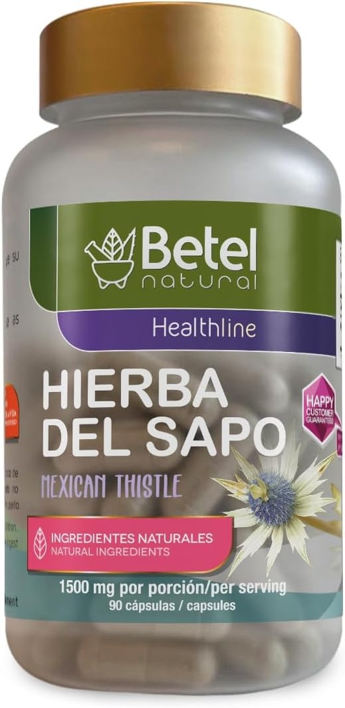 Betel Natural Premium Hierba del Sapo (Thistle mexicain) Capsules Detox santé comme grand-mère utilisée - 90 capsules