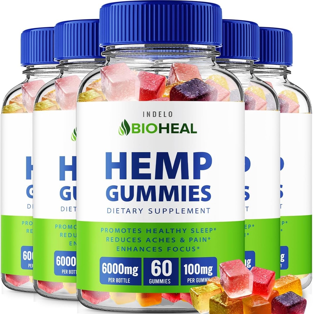 Gommies de chanvre BioHeal - avec extrait de chanvre Gommies de chanvre BioHeal Supplément à base de plantes acouphènes, soutien à la santé et au mieux-être, tous les Gommy de chanvre Natuel Formule avancée (5 Pack - 30 Gommies)