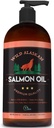 Huile de saumon sauvage de l'Alaska pour chiens, chats et animaux de compagnie – Supplément 100 % naturel d'huile de poisson Oméga-3 avec DHA et EPA favorise la hanche et la fonction articulaire, peau saine et manteau (32 oz)