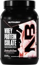 NutraBio 100% Whey Protein Isolate Protein Powder, 25g Protein with Complete Amino Acid Profile, Non-GMO, Soy & Gluten Free, Low Carb, Low Calorie Whey Protein Powder, Strawberry Ice Cream, 2 Lbs