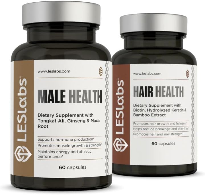 ERP Labs Mature Male Bundle- Male Health and Hair Health Support Health Male Hormone Levels, Endurance et une grande tête de cheveux