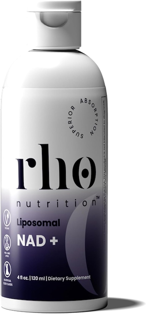 Rho Nutrition Liposomique NAD+ – Supplément liquide conçu pour soutenir l'absorption – Forme active de NAD+ Aide à soutenir la santé cellulaire normale, le vieillissement en santé, le métabolisme de l'énergie et la vitalité globale