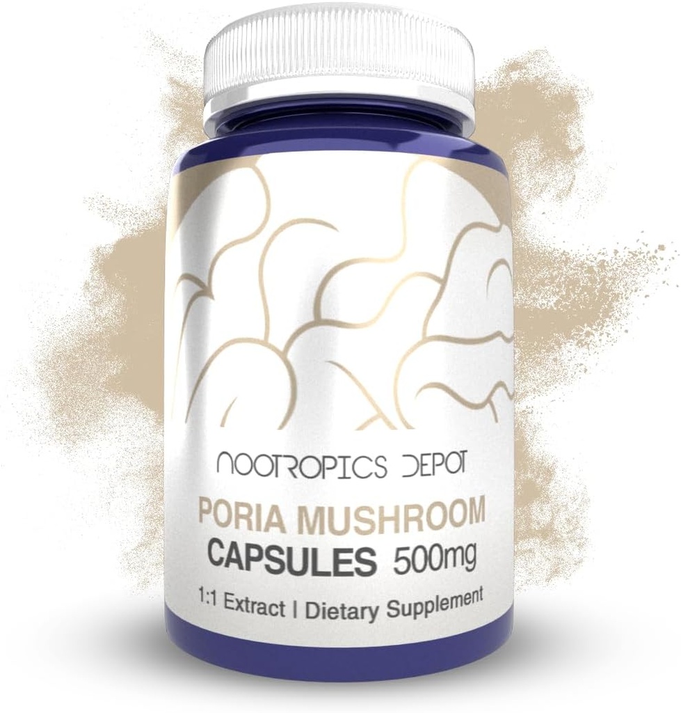 Nootropics Dépôt Poria Gélules de Champignons (500mg) 60 Comte ( Wolfiporia extensa)