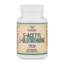 S-acétyl L-Glutathion Capsules - 100mg, 60 Nombre (antioxydant du glutathion acétylé - plus absorbant que le glutathion et le glutathion liposomique, sans OGM et sans gluten) par Double Wood