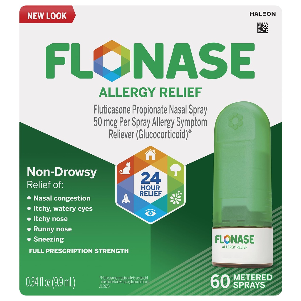 Spray anti-allergie à la flonase, médicament anti-allergie à 24 heures, spray anti-allergie à mesure - 60 sprays