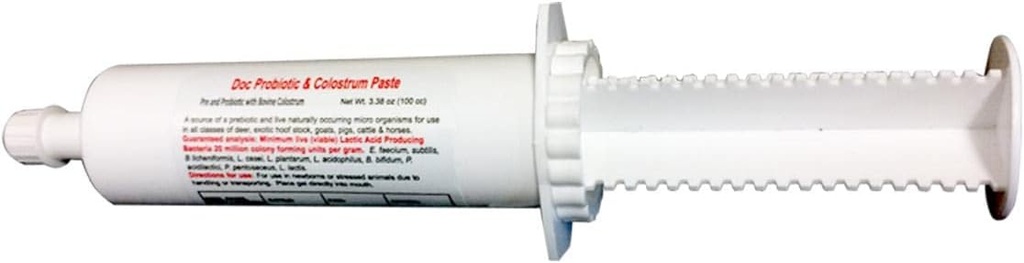 Doc Probiotiques 80cc Colostrum Pâte Prébiotiques et Probiotiques vivants micro encapsulés du bétail Chèvres, vaches, chevaux Moutons, porcs, cerfs