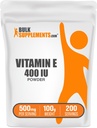 BulkSupplements.com Vitamine E 400 UI en poudre - comme D-Alpha Tocophérol, suppléments nutritionnels - sans gluten, 500mg par portion, 100g (3,5 oz) (paquet de 1)
