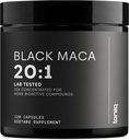Racine de maca noire - Extrant ultra-haute puissance 20:1 - Origine unique, Wildcrafted et très concentré - Laboratoire tiers testé - 120 capsules