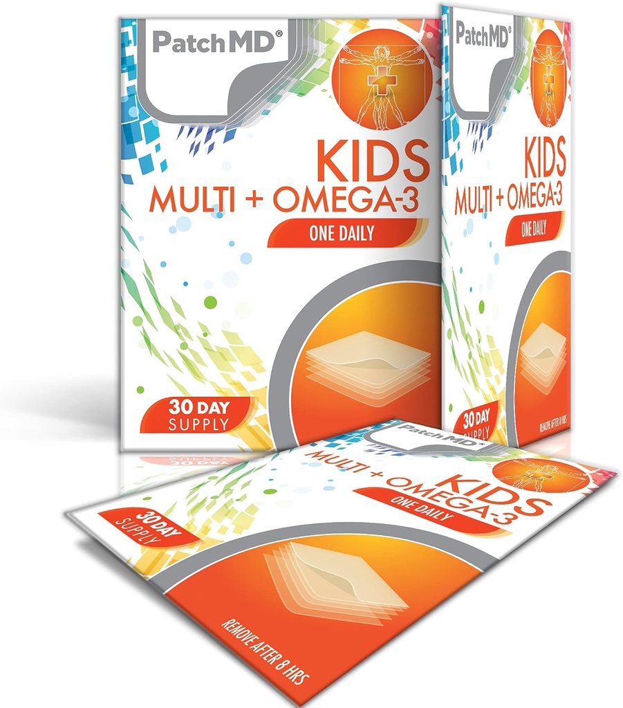 PatchMD Kids Multi + Omega-3 Patches thématiques - 30 jours d'approvisionnement