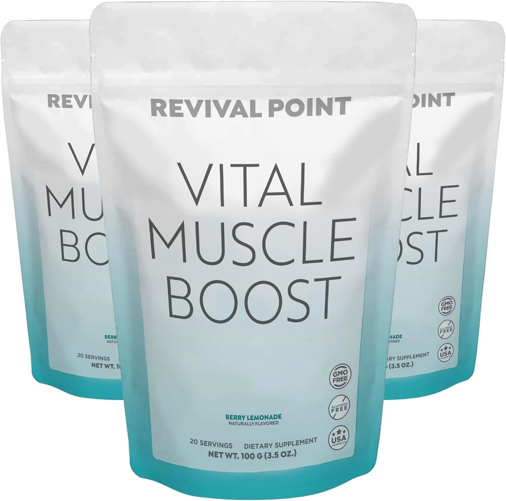 Vital Muscle Boost- Supplément myHMB et vitamine D3 premium pour les adultes – Poudre brevetée HMB 3000mg- pour les muscles sains, l'énergie et la vie active vibrante- soutient la synthèse protéique et la force