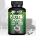 FabLab Biotin 10000 mcg Vitamines avec collagène, kératine pour les femmes et les hommes - Biotin Hair Skin Nails Supplément pour le bien-être des cheveux, de la peau et des ongles - Fabriqué aux États-Unis, 120 Capsules