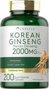 Carlyle Capsules d'extraits coréens de ginseng 2000 mg de 200 Capsules de formule non-OGM et sans gluten