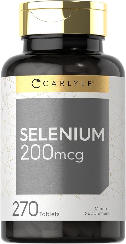 Supplément sélénium de Carlyle 200mcg, 270 Capsules de comprimés