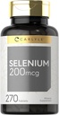 Supplément sélénium de Carlyle 200mcg, 270 Capsules de comprimés