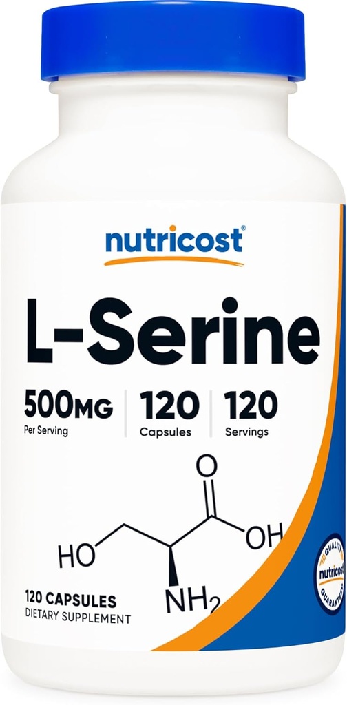 Nutricost L-Serine 500mg, 120 capsules, 120 portions - Capsules végétariennes, non OGM, sans gluten