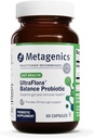 Métagène UltraFlora Balance Probiotic - Supplément de santé git quotidien stable pour le soutien digestif et immunitaire* - Sans OGM et sans gluten - 60 capsules