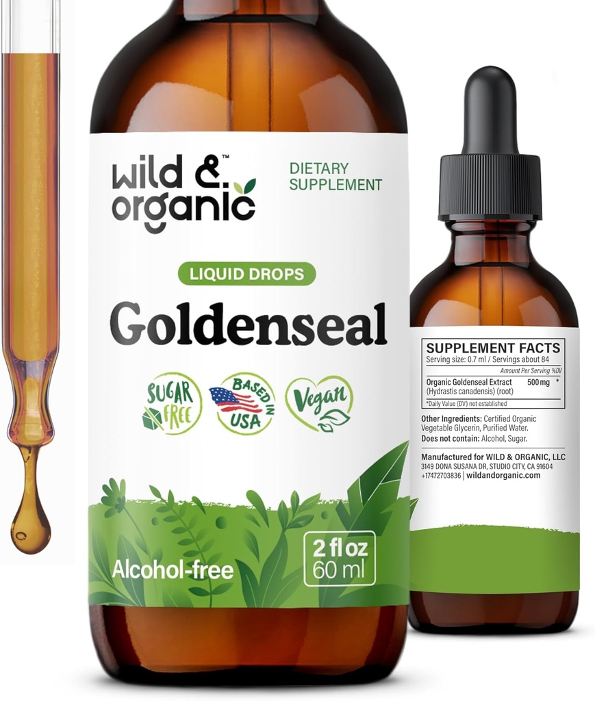 Teinture de racine de seigle d'or sauvage et biologique - Lung Cleanse, Immune & Digestive Support - Supplément de seigle d'or liquide - Vegan, sucre et gouttes sans alcool - 2 fl oz