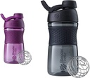 Bouteilles de mélange 20-Ounce Noir et Plum Protein Shaker Bouteille avec BlenderBall Wire Whisk