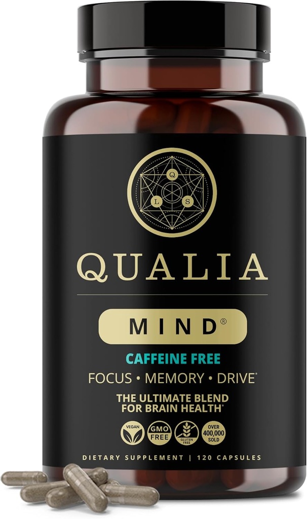 QUALIA MIND (sans caféine) - Le mélange ultime pour la santé du cerveau*- Doctor-formulated Nootropic To Fuel Focus & Concentration*- Supporte la santé du cerveau à long terme