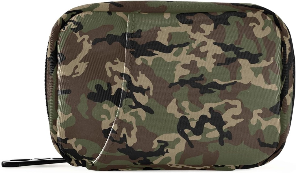 Boîte à pilules Camo militaire de 7 jours Pill Case Travel Pill Organizer Bag avec zipper Portable Weekly Case Taille compacte pour support de supplément de vitamine