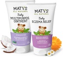 Matys Baby Eczéma & Onguent multifonctionnel 2pk Combo pour bébés 3 mois +, Soothe Eczema & Nourish Skin sec, sans stéroïde/pétrole, 3,75oz chaque tube