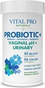 Vital Pro Naturals - pH vaginal et probiotiques urinaires + prébiotiques, postbiotiques, parabiotiques, supplément 4-en-1 pour les femmes, haute puissance, 64 souches, digestif, vaginal, urinaire, santé immunitaire, 30 ct