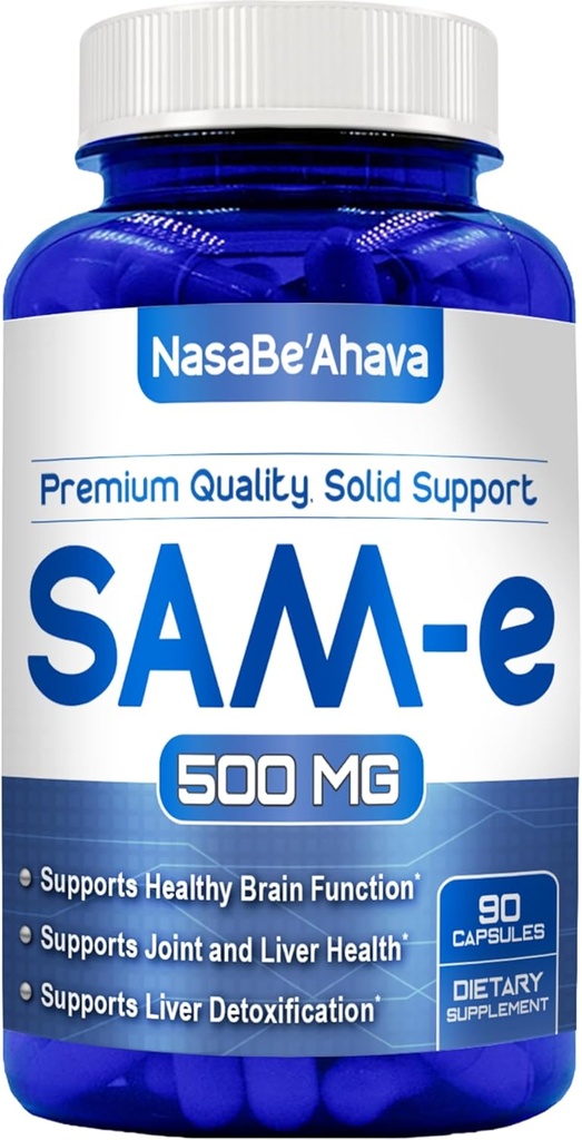 Supplément SAM-E 500mg-E Absorption facile S-Adenosyl-L-Méthionine SAM-e 500mg pour le supplément de soutien aux os et à l'humeur.